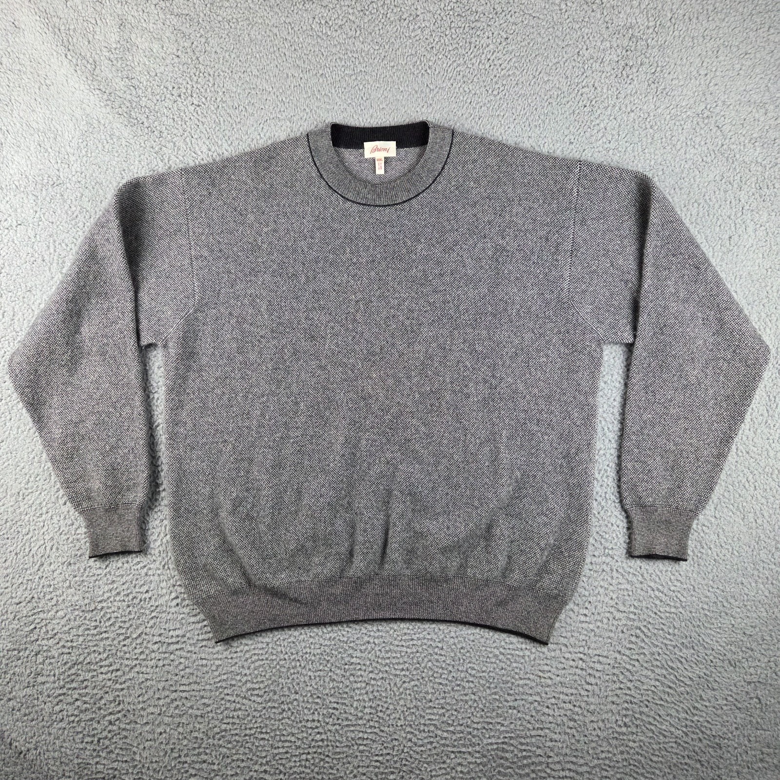 Brioni 100% Cashmere Crewneck Sweater 3xl Gray Made In Italy Soft
